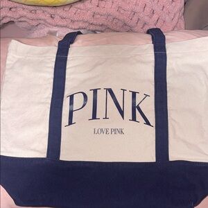 PINK Victoria's Secret Tote Bag - Pink and Navy